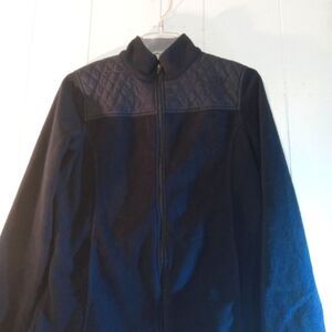 Talbots Navy Blue Full Zip Fleece Jacket sz S